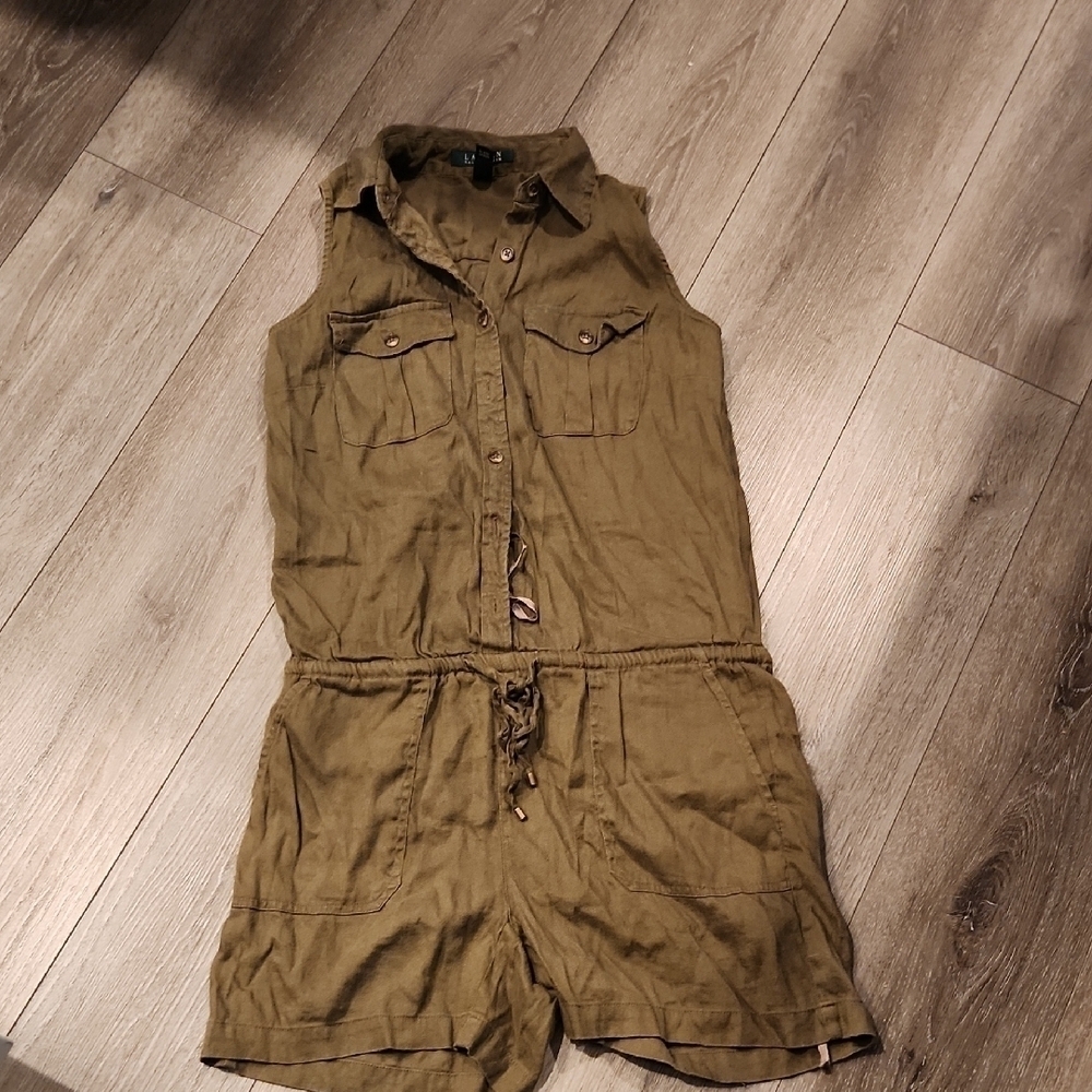 Ralph Lauren Olive Sleeveless Short Jumpsuit